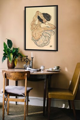 Poster im Retro-Stil Egon Schiele Sitzender
