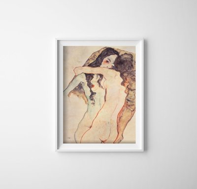 Plakat für den Frieden Zwei Frauen sind Egon Schiele