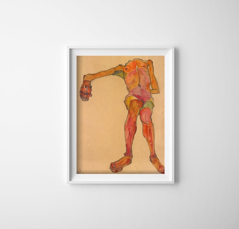 Weinleseplakat Egon Schiele nackt Selbstporträt