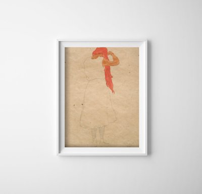 Poster im Retro-Stil Stehen während Egon Schiele Kämmen