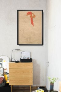 Poster im Retro-Stil Stehen während Egon Schiele Kämmen