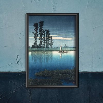 Poster im Retro-Stil Abend Ushibori Kawase Hasui