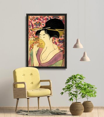 Poster im Retro-Stil Kushi Kamm Utamaro Kitagawa