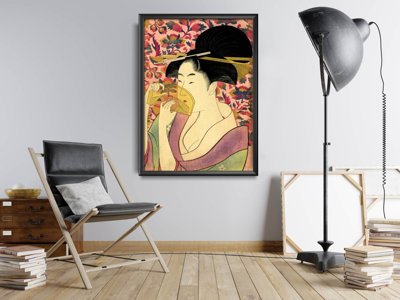 Poster im Retro-Stil Kushi Kamm Utamaro Kitagawa