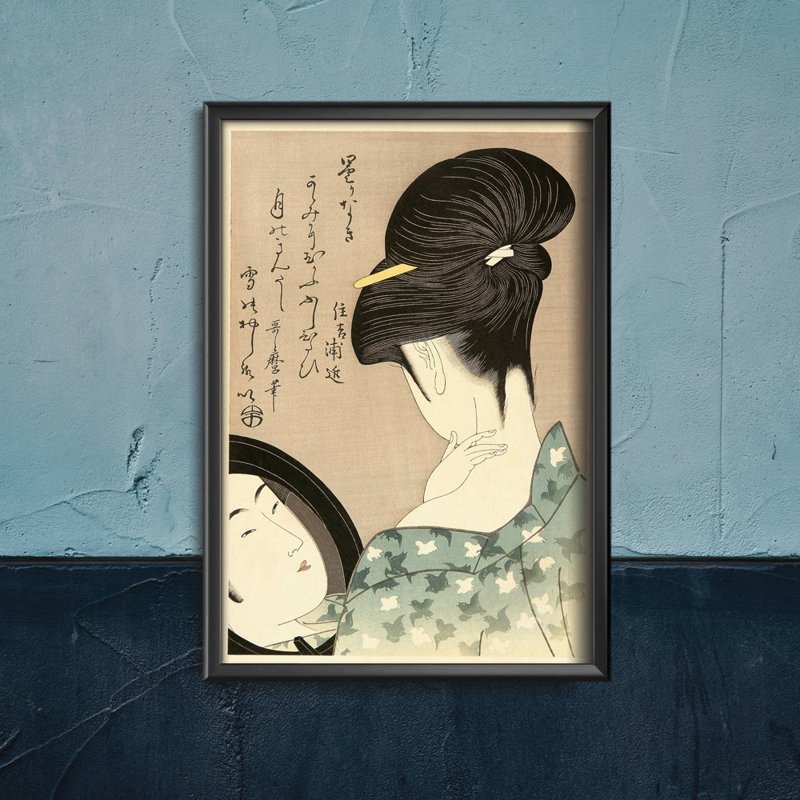 Poster an der Wand Puder Hals Kitagawa Utamaro