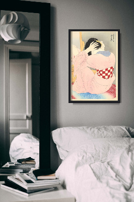 Weinleseplakat für das Wohnzimmer Eine Frau trägt einen Schal