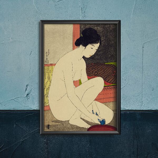Poster im Retro-Stil Frau in der Badewanne