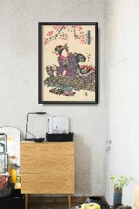 Poster im Retro-Stil Geisha mit Koto Keisai Eisen