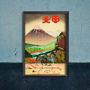 Poster im Retro-Stil Japanische Farbfeld Yamanashi