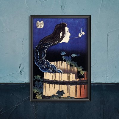 Plakat-Weinlese Abstraktion mit Platten Hokusai Ukiy