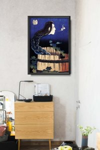 Plakat-Weinlese Abstraktion mit Platten Hokusai Ukiy