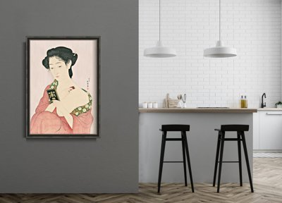 Plakat-Weinlese Frau, die Pulver