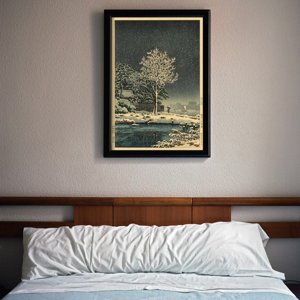 Poster Retro-Wohnzimmer Wald Tokyo