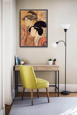 Weinleseplakat für das Wohnzimmer Zwei Schönheit von Bambus