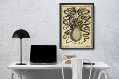 Weinleseplakat Krake Ernst Haeckel