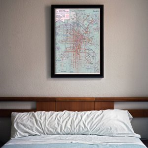 Plakat-Weinlese Karte der Eisenbahn und Bus Los Angeles