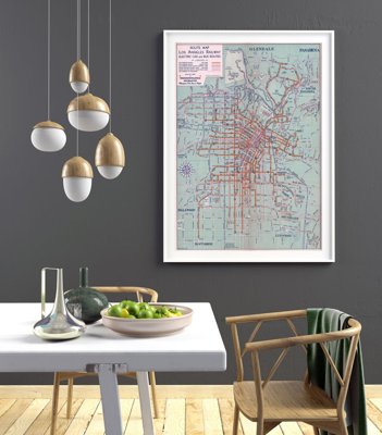 Plakat-Weinlese Karte der Eisenbahn und Bus Los Angeles