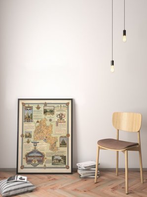 Retro-Poster Karte von Oxford