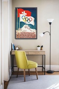 Retro-Poster Olympic St. Moritz Schweiz