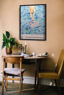 Plakat-Weinlese Olympic Taucher von David Hockney