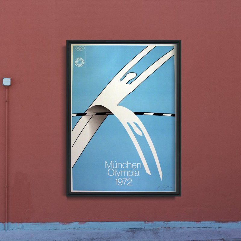 Poster im Retro-Stil Die Olympischen Spiele in München, Alfonso Hüppi