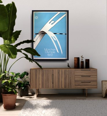 Poster im Retro-Stil Die Olympischen Spiele in München, Alfonso Hüppi