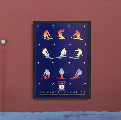Poster Retro-Wohnzimmer Olympischen Winterspielen in Calgary