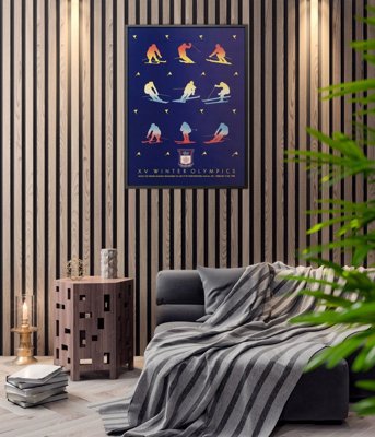 Poster Retro-Wohnzimmer Olympischen Winterspielen in Calgary