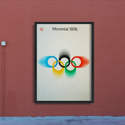 Weinleseplakat für das Wohnzimmer Olympischen Spiele in Montreal