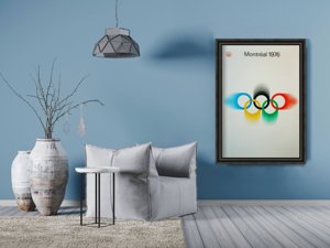 Weinleseplakat für das Wohnzimmer Olympischen Spiele in Montreal