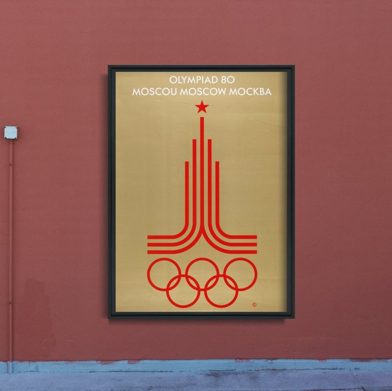 Poster im Retro-Stil Poster bei den Olympischen Spielen in Moskau