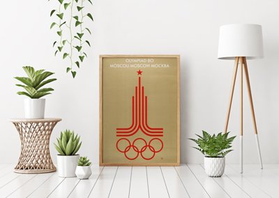 Poster im Retro-Stil Poster bei den Olympischen Spielen in Moskau