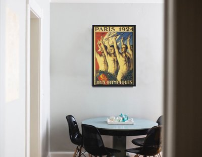 Poster Retro-Wohnzimmer Olympischen Spiele in Paris