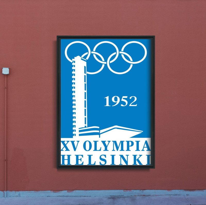 Weinleseplakat für das Wohnzimmer Olympischen Spiele in Helsinki