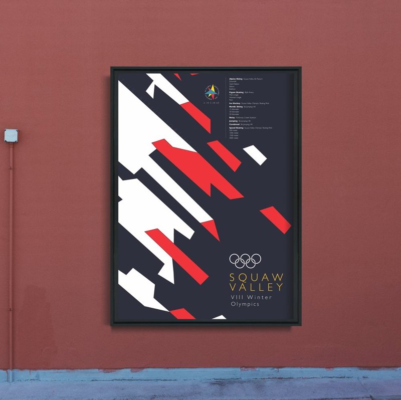 Poster an der Wand Olympischen Winterspiele Squaw Valley