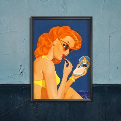 Poster Retro-Wohnzimmer Magazin-Cover