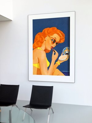 Poster Retro-Wohnzimmer Magazin-Cover