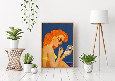 Poster Retro-Wohnzimmer Magazin-Cover
