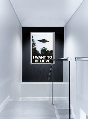 Weinleseplakat für das Wohnzimmer Science Fiction UFO