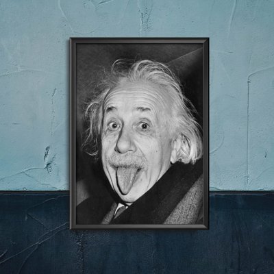 Retro-Poster Albert Einstein Zunge heraus