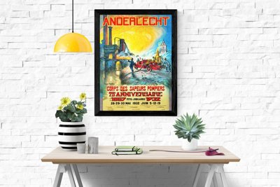 Weinleseplakat für das Wohnzimmer Feuerwehrmann im Retro-Stil
