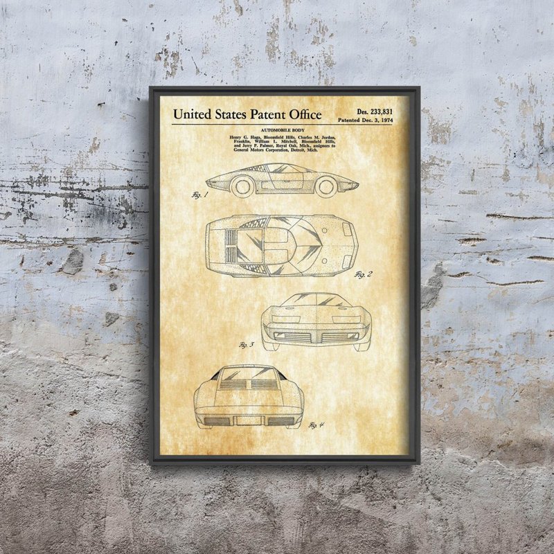 Retro-Poster Corvette US-Patent