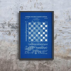 Plakat-Weinlese Und Checker Schachbrett Truskoski Patenet