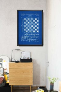 Plakat-Weinlese Und Checker Schachbrett Truskoski Patenet