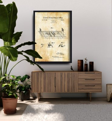 Poster im Retro-Stil Fußball Rubino US-Patent