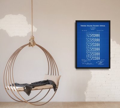 Weinleseplakat für das Wohnzimmer Domino Spiel LOUINEAU US-Patent