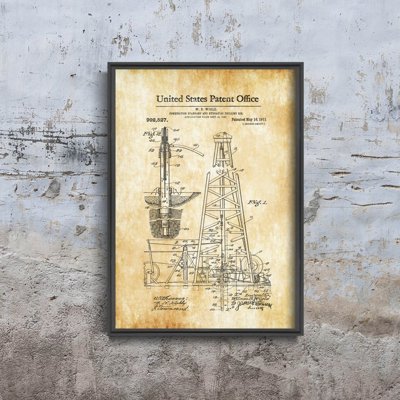 Poster im Retro-Stil Das Rigg Wigle US-Patent