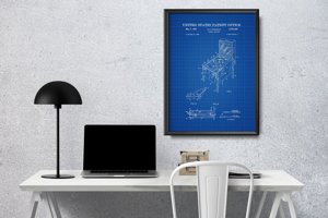 Poster an der Wand Pinball Machine US-Patent