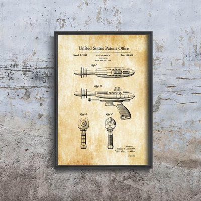 Plakat für den Frieden Spielzeuggewehr Laser US-Patent