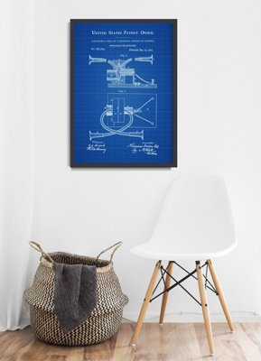 Retro-Poster Alexander Bell Telephone US-Patent